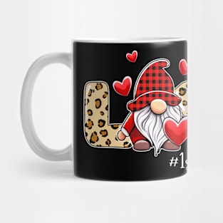 Love 1st Grade Squad Gnome Valentine Gnome Teacher Leopard Mug